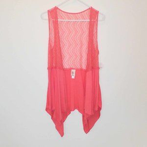 NWT Sleeveless Coral lace vest